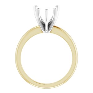 14K Yellow/White Gold 9x9 mm Heart Solitaire Engagement Ring Mounting
