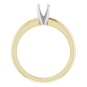 14K Yellow/White Gold 3.5x3.5 mm Square Solitaire Engagement Ring Mounting