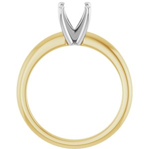 14K Yellow/White Gold 6.5 mm Round Solitaire Engagement Ring Mounting