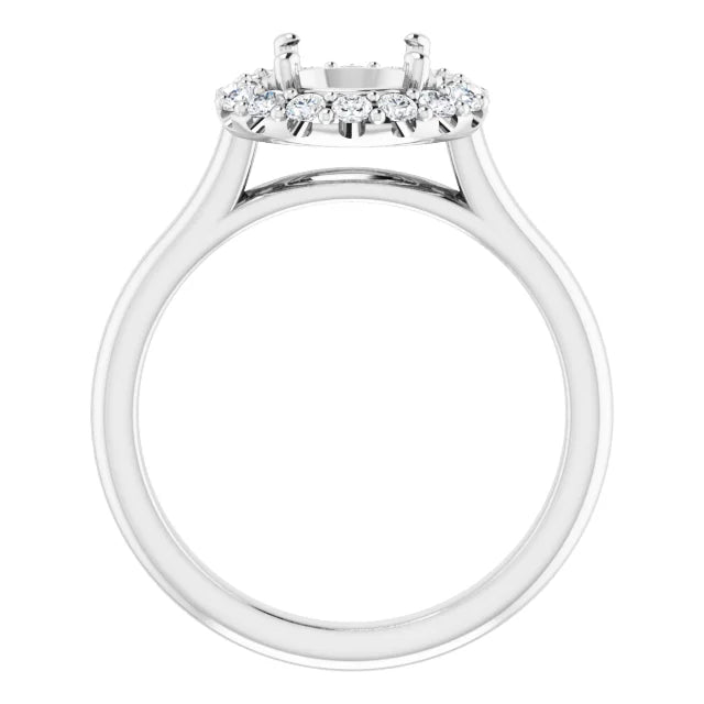 14K White Gold Round 1/3 CTW Natural Diamond Semi-Set Engagement Ring