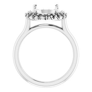 Platinum 9.4 mm Round Engagement Ring Mounting