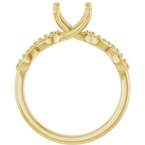 10K Yellow Gold 9x7 mm Oval Engagement Ring Mounting