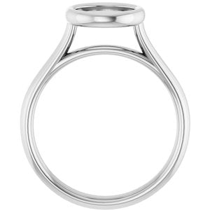 Platinum 7.4 mm Round Solitaire Engagement Ring Mounting