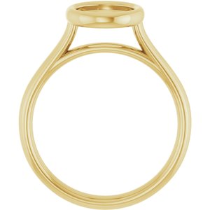 10K Yellow Gold 9x7 mm Oval Solitaire Engagement Ring Mounting