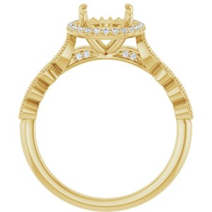 14K Yellow Gold 9x7 mm Oval 1/6 CTW Lab-Grown Diamond Semi-Set Engagement Ring