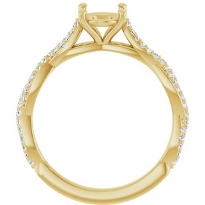 14K Yellow Gold 8x6 mm Oval 1/6 CTW Lab-Grown Semi-Set Engagement Ring