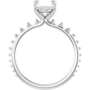 Platinum 9x7 mm Oval Engagement Ring Mounting