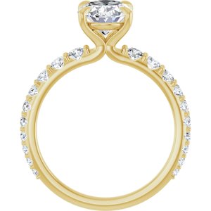 14K Yellow Gold 9x7 mm Oval 1/2 CTW Lab-Grown Diamond Semi-Set Engagement Ring