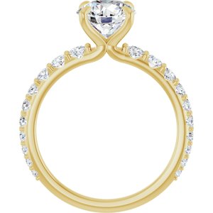 14K Yellow Gold 7.4 mm Round 1/2 CTW Lab-Grown Diamond Semi-Set Engagement Ring