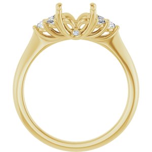 14K Yellow Gold 9x7 mm Oval 1/5 CTW Lab-Grown Diamond Semi-Set Engagement Ring