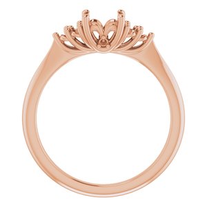 10K Rose Gold 6 mm Round Engagement Ring Mounting