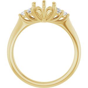 14K Yellow Gold 12x6 mm Marquise 1/6 CTW Natural Diamond Semi-Set Engagement Ring