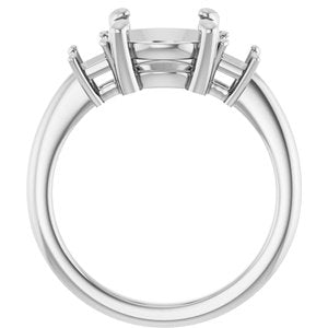 Platinum 9 mm Round Engagement Ring Mounting
