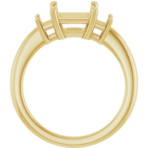 10K Yellow Gold 6.5x6.5 mm Square Engagement Ring Mounting