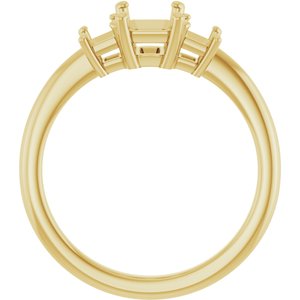 14K Yellow Gold 7x5 mm Emerald Engagement Ring Mounting