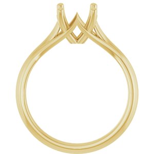 14K Yellow Gold 7.4 mm Round Solitaire Engagement Ring Mounting