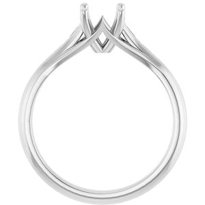 14K White Gold 5.8 mm Round Solitaire Engagement Ring Mounting