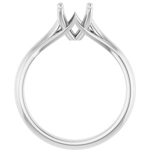 10K White Gold 6.5 mm Round Solitaire Engagement Ring Mounting