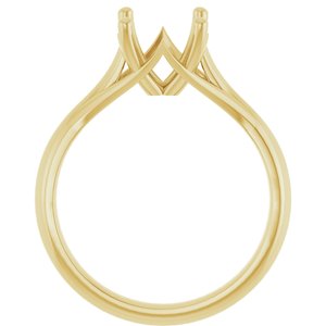 14K Yellow Gold 8 mm Round Solitaire Engagement Ring Mounting