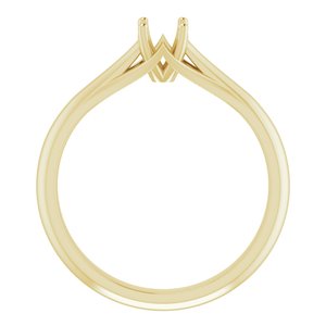 14K Yellow Gold 4.1 mm Round Solitaire Engagement Ring Mounting