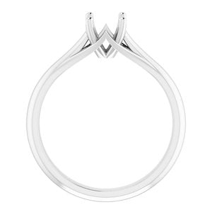 14K White Gold 5.5 mm Round Solitaire Engagement Ring Mounting