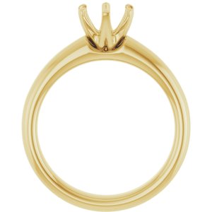 14K Yellow Gold 6.5 mm Round Engagement Ring Mounting