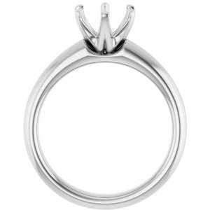Platinum 7.4 mm Round Engagement Ring Mounting