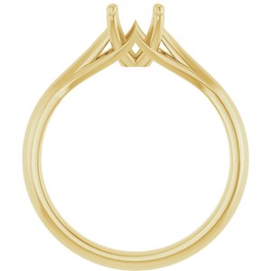 14K Yellow Gold 7x5 mm Oval Solitaire Engagement Ring Mounting