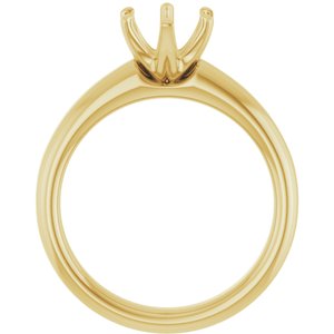 10K Yellow Gold 9x7 mm Oval Engagement Ring Mounting