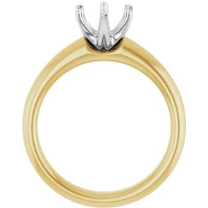 14K Yellow/White Gold 9x7 mm Oval Engagement Ring Mounting