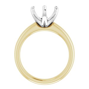 14K Yellow/White Gold 9.4 mm Round Engagement Ring Mounting