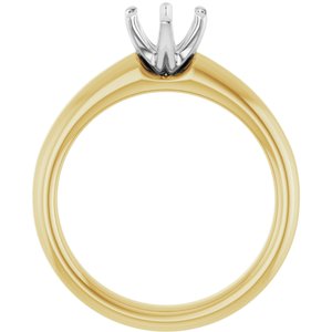 14K Yellow/White Gold 8x6 mm Oval Engagement Ring Mounting