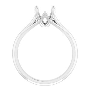 14K White Gold 7 mm Round Solitaire Engagement Ring Mounting