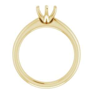 14K Yellow Gold 6 mm Round Engagement Ring Mounting