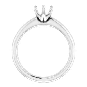 Platinum 6 mm Round Engagement Ring Mounting