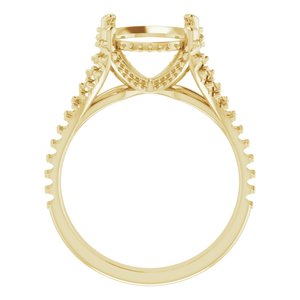 14K Yellow Gold 12x10 mm Oval Engagement Ring Mounting