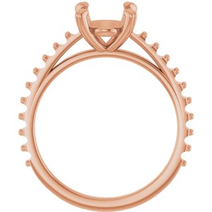 14K Rose Gold 9x7 mm Oval Engagement Ring Mounting