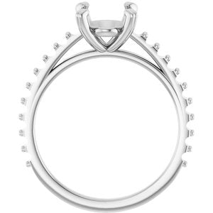 14K White Gold 9x7 mm Oval Engagement Ring Mounting