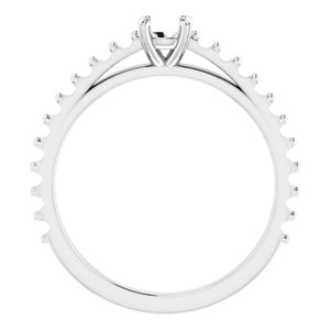 14K White Gold 4.1 mm Round Engagement Ring Mounting