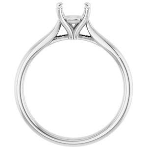 10K White Gold 6.5 mm Round Engagement Ring Mounting