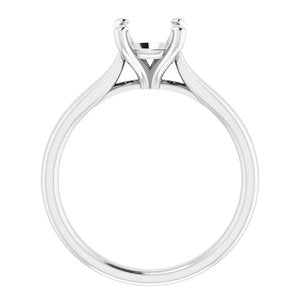 Platinum 7 mm Round Engagement Ring Mounting