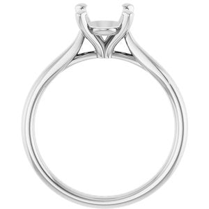 10K White Gold 9x7 mm Oval Engagement Ring Mounting