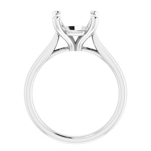 14K White Gold 10 mm Round Engagement Ring Mounting