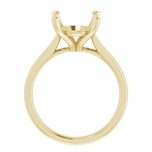 10K Yellow Gold 12x10 mm Oval Engagement Ring Mounting