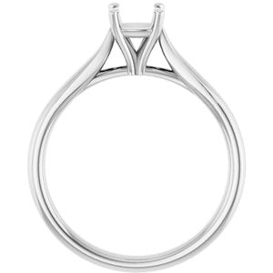 14K White Gold 5 mm Cushion Engagement Ring Mounting