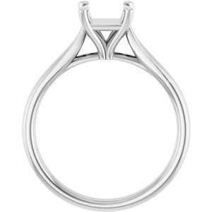 14K White Gold 5.5 mm Square Engagement Ring Mounting