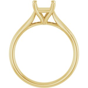 14K Yellow Gold 5.5 mm Square Engagement Ring Mounting