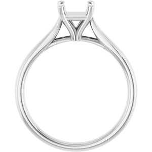 14K White Gold 5 mm Square Engagement Ring Mounting