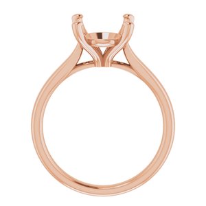 14K Rose Gold 11x9 mm Oval Engagement Ring Mounting