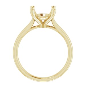 18K Yellow Gold 11x9 mm Oval Engagement Ring Mounting